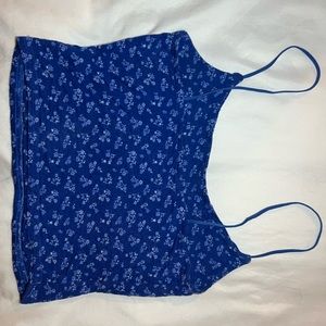 Blue floral tank top